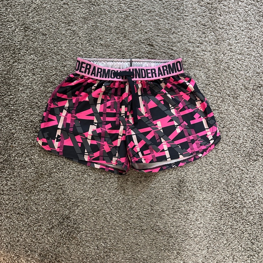 Under Armour Pink and Black Shorts